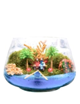 Akdeniz de Aşk Yapay Teraryum Terarium çiçek gönder