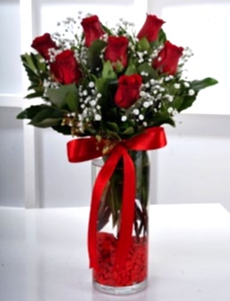 Vazoda 7 Kırmızı Gül  Aranjmanlar çiçek gönder