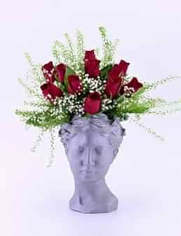 Helen Saksıda 11 Kırmızı Gül Aranjmanlar çiçek gönder