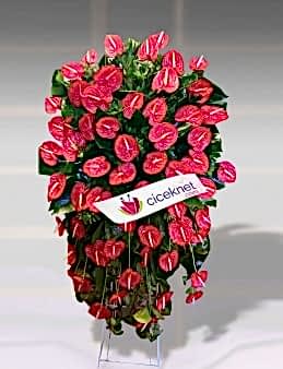 Kırmızı Antoryumlu Ferforje  çiçek gönder