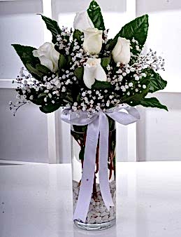 Vazoda 5 Beyaz Gül Aranjmanı Aranjmanlar çiçek gönder