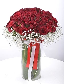 Seni Çok Seviyorum 50 Kırmızı Gül Aranjmanı   çiçek gönder