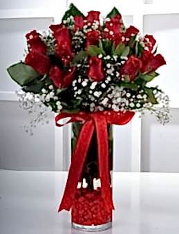 Vazoda 19 Kırmızı Gül Aranjmanı Aranjmanlar çiçek gönder