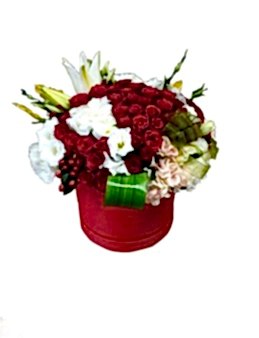 Kutuda Gül ve Lisiantus Aranjman Kutuda Çiçek çiçek gönder