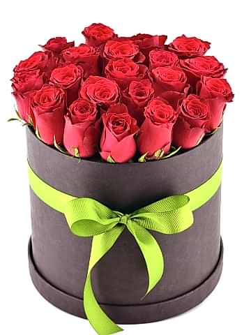 Siyah  Kutuda 21 Adet Kırmızı Gül  Kutuda Çiçek çiçek gönder