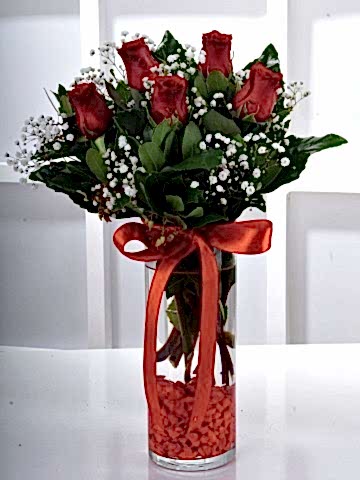 Gün Batımı 5 Kırmızı Gül Çiçek Arajmanı Aranjmanlar çiçek gönder