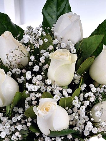Sade ve Zarif 7 Beyaz Gül Arajmanı Aranjmanlar çiçek gönder